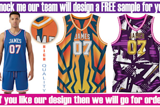 do jersey design, basketball jersey, esports, baseball, football custom design