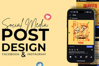 design eye catching food and restaurant social media posts