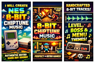 compose catchy nintendo 8bit chiptune retro game music