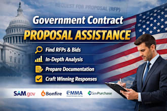 assist with government contract rfps, rfqs, and write professional bid proposals