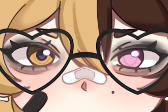 draw eyes banner for twitch, youtube, discord