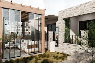 refresh 3d pavilion house,covered lounge,render outdoor furniture,garden pergola