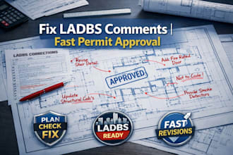 fix failed permit drawings and city comments in los angeles california