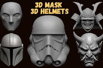 sculpt 3d mask 3d helmet 3d cosplay model tokyo oni dj mask for 3d printing