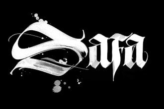 design a custom lettering based on calligraphy styles