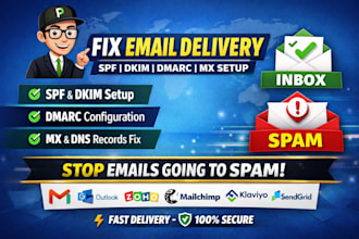 fix setup dmarc cname spf dkim dns mx record increase email deliverability