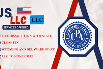 close, terminate, dissolve US llc, cancel corporation and close ein with state