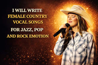 write female country vocal songs for jazz, pop and rock emotion