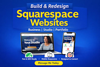build squarespace website, design or redesign squarespace studio business site