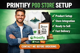 set up and manage printify shopify print on demand esty pod woocommerce pod