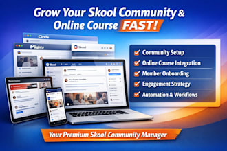 be your skool community manger setup skool online course membership kajabi