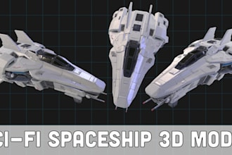 design stl spaceship 3d model, custom 3d print aircraft, 3d hard surface model