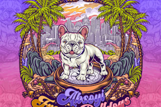 make creative dog, bulldog, pitbull logo and t shirt design