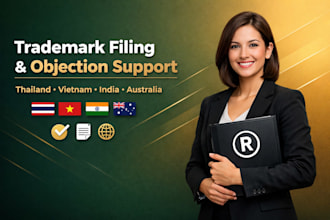 file trademark in thailand, vietnam, india, australia handle objection