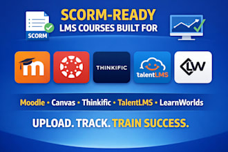 build scorm ready lms courses for moodle, canvas, learnworld
