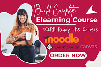 build scorm ready lms elearning courses for moodle, learnworlds and canvas lms