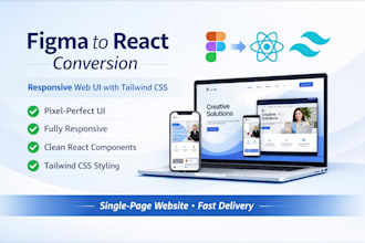 convert figma or UI designs into react with tailwind CSS