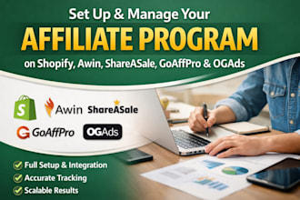 handle affiliate program setup on shopify, awin, shareasale, ogad or goaffpro
