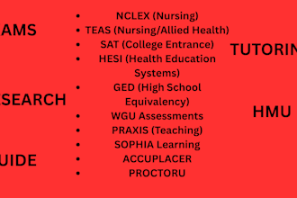 help with wgu, purdue, sophia, straighterline, proctoru, lockdown, praxis