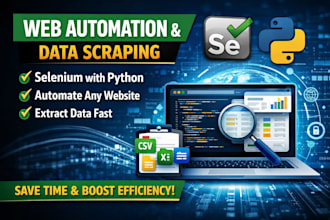 automate websites and scrape data using selenium python