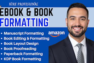 manuscript formatting and book formatting for amazon KDP