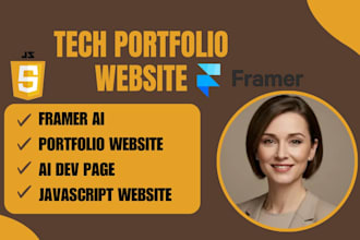 build tech portfolio site javascript site ai dev page framer ai