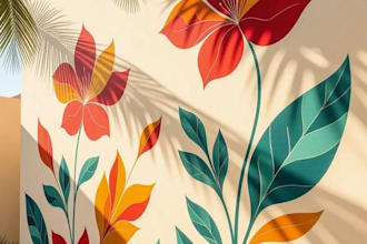 design colorful wall art, mural, decal, and wallpaper for homes and businesses