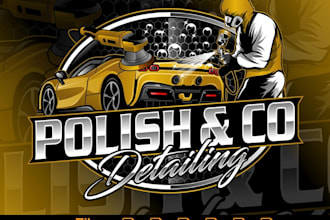 design automotive auto detailing mechanical and car wash logo