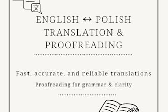 translate and proofread english and polish texts