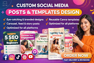 design social media post and editable templates
