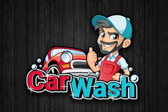design unique and creative car, automotive, car wash logo