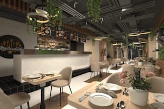 revit 3d bar interior,coffee shop,cgi dining area,restaurant design,terrace cafe