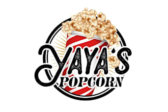 do a modern popcorn logo