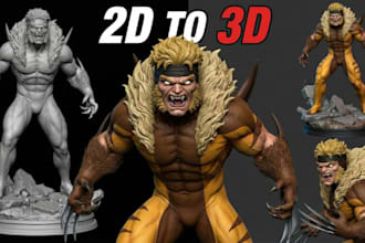 convert 2d image or sketch to a 3d stl model for 3d printing