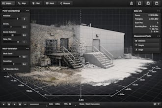 develop point cloud script, 3d reconstruction tool, lidar automation