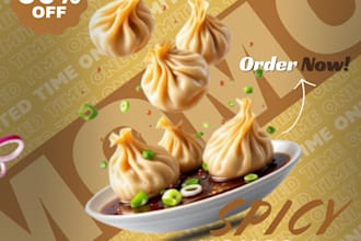 create professional food promotional posters and ads