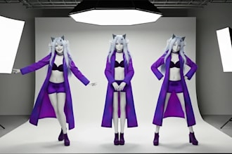 do custom 3d vrc avatar model,halo character furry nsfw model,anime vroid,3d rig