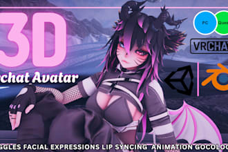 create custom vrchat avatar, vr character, nsfw avatar, furry avatar, femboy avi