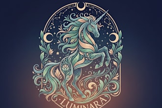 design a magical and elegant unicorn logo for your brand