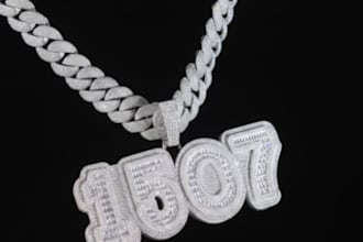 design 3d jewelry necklace,luxury hip hop chain or pendant,custom cuban link,stl