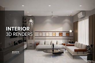 luxury interior 3d rendering