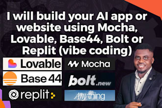 build your ai app, ai website using mocha lovable ai base44 bolt new replit ai