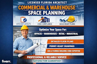 licensed architect commercia and warehouse space planning in florida