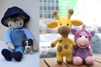 create handmade crochet kawali plushie toys custom soft stuffed animals