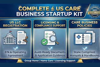 register group home or home care llc, write state compliant policy manual