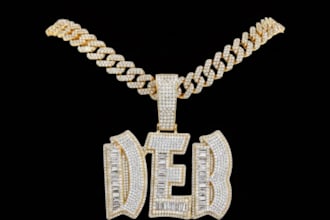 design 3d rendering diamond pendant,hip hop cuban link necklace,bling chain stl