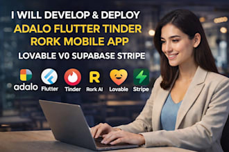 develop deploy adalo flutter tinder rork mobile app, lovable v0 supabase stripe
