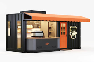 luxury 3d container, home, office, modular house kiosk