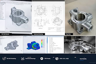 design production ready 3d cad for cnc, 3d printing and manufacturing