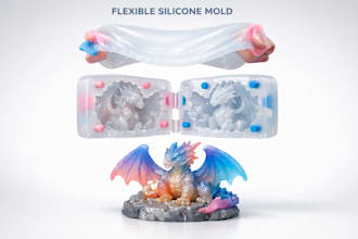 design high quality industrial silicone molds for resin, epoxy, soap, chocolate